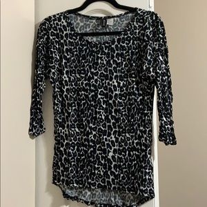 2/$25 H&M 3/4” Leopard Printed Top